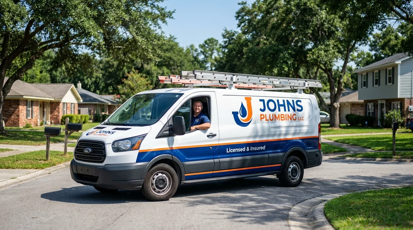 Johns Plumbing LLC service van in Trenton, TN
